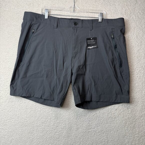 Eddie Bauer Mens Horizon Guide Wander Shorts 42 Charcoal Nylon Stretch Gorpcore - Picture 1 of 7